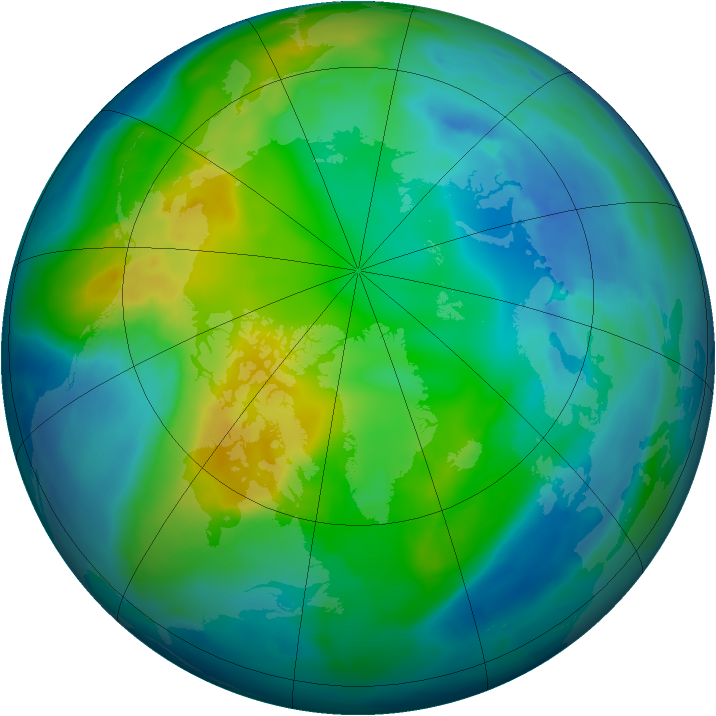 Arctic ozone map for 04 November 2010